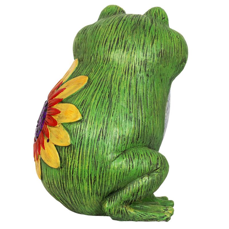 10.24" Resin Garden Frog Statue Green - Exhart