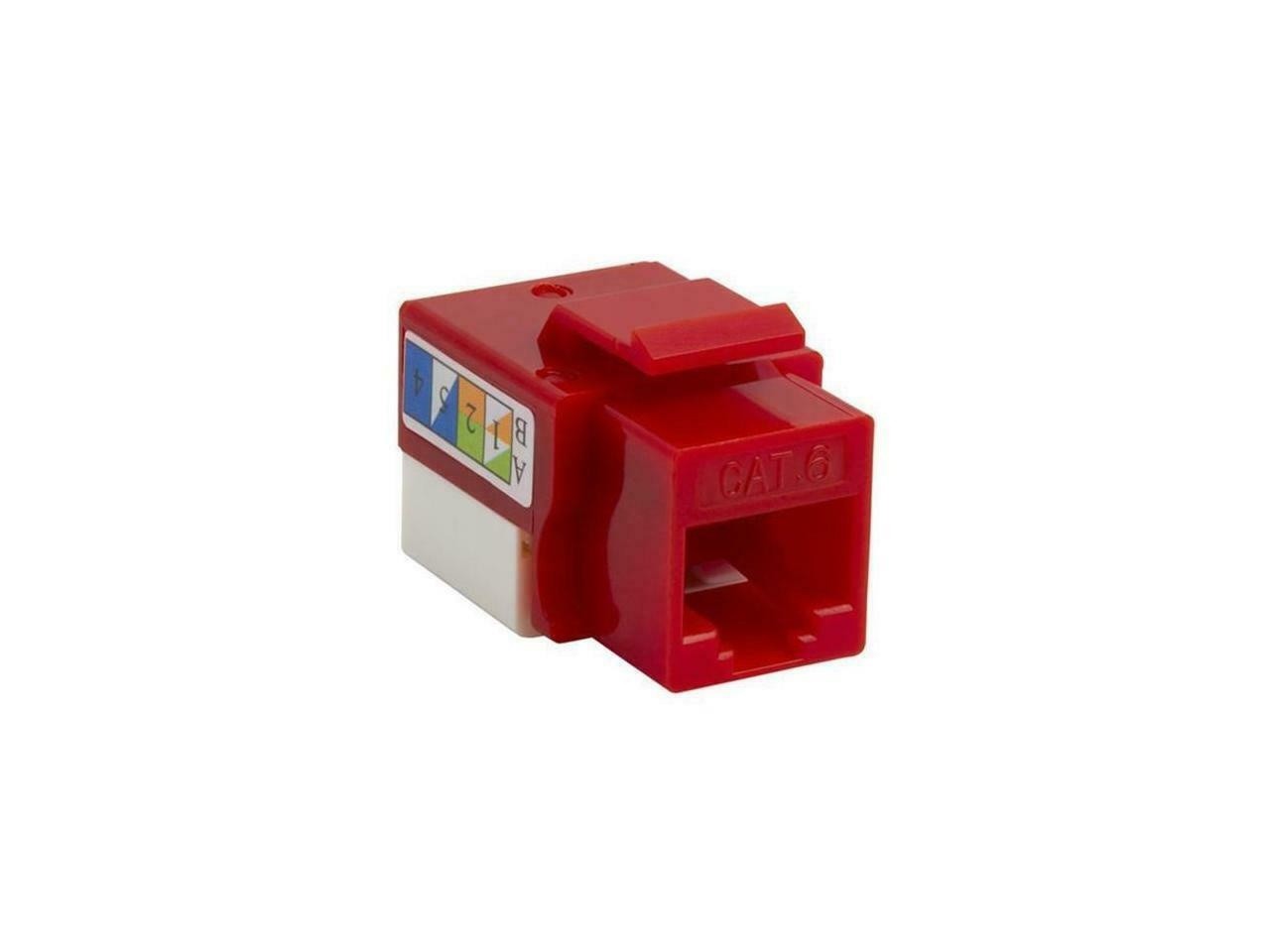 Cat6 110 Style Punch Down Keystone Jack 90 Degree - Red