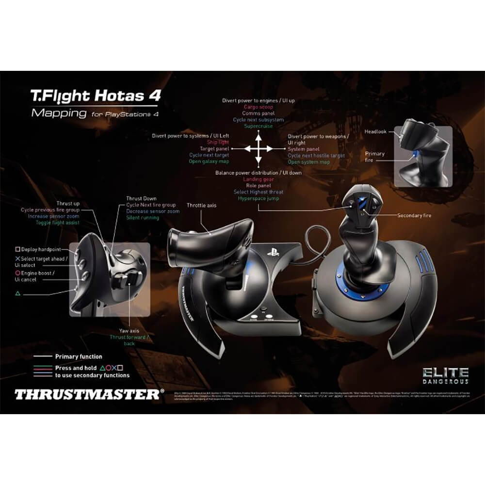 Thrustmaster T-Flight Hotas 4 - Joystick and Throttle - Wired - for Sony PlayStation 4