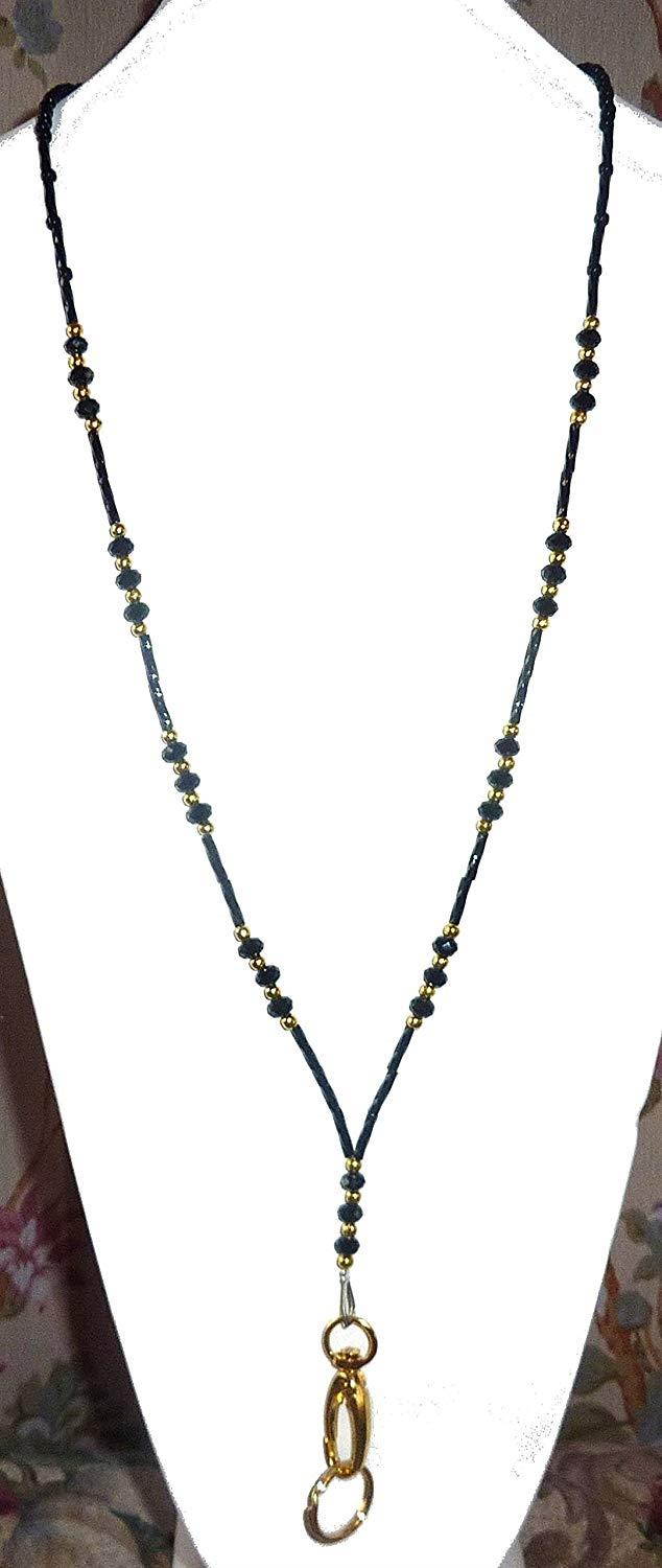 Crystal Style Fashion Women's Beaded Lanyard 34", Breakaway and Non breakaway available, For Keys, Badge holder (GOLD Black Crystal - NON Breakaway (Stronger))