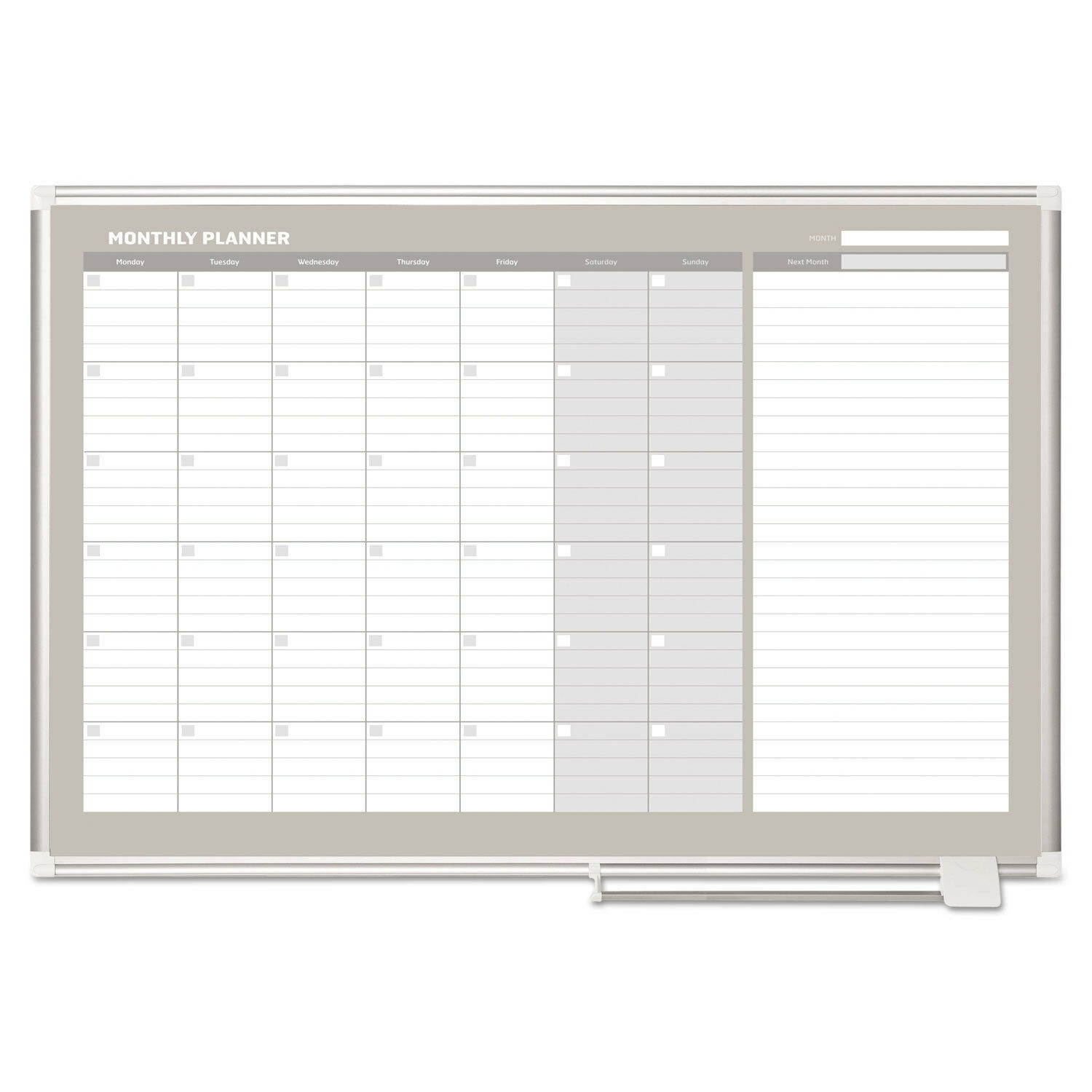 Mastervision Monthly Planner 48x36 Silver Frame GA0597830