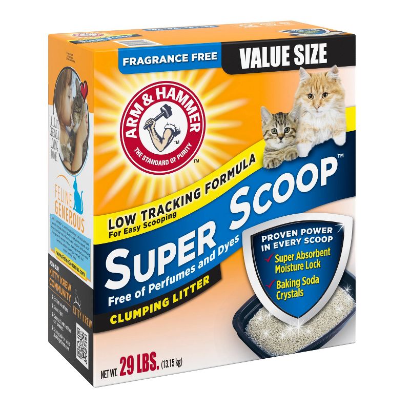 Arm & Hammer Fragrance Free Super Scoop Clumping Litter - 29lbs