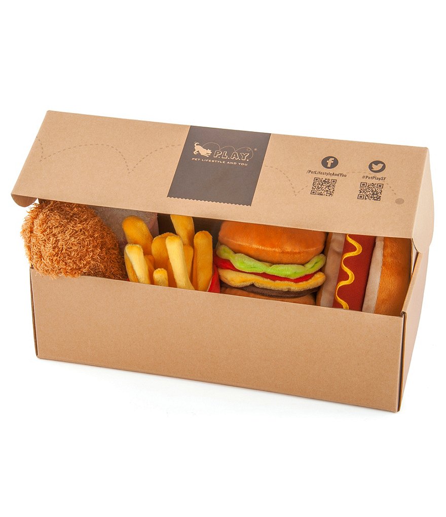 PLAY Pet Lifestyle and You American Classic Food Toy Set, 5-Piece Plush Dog Toys