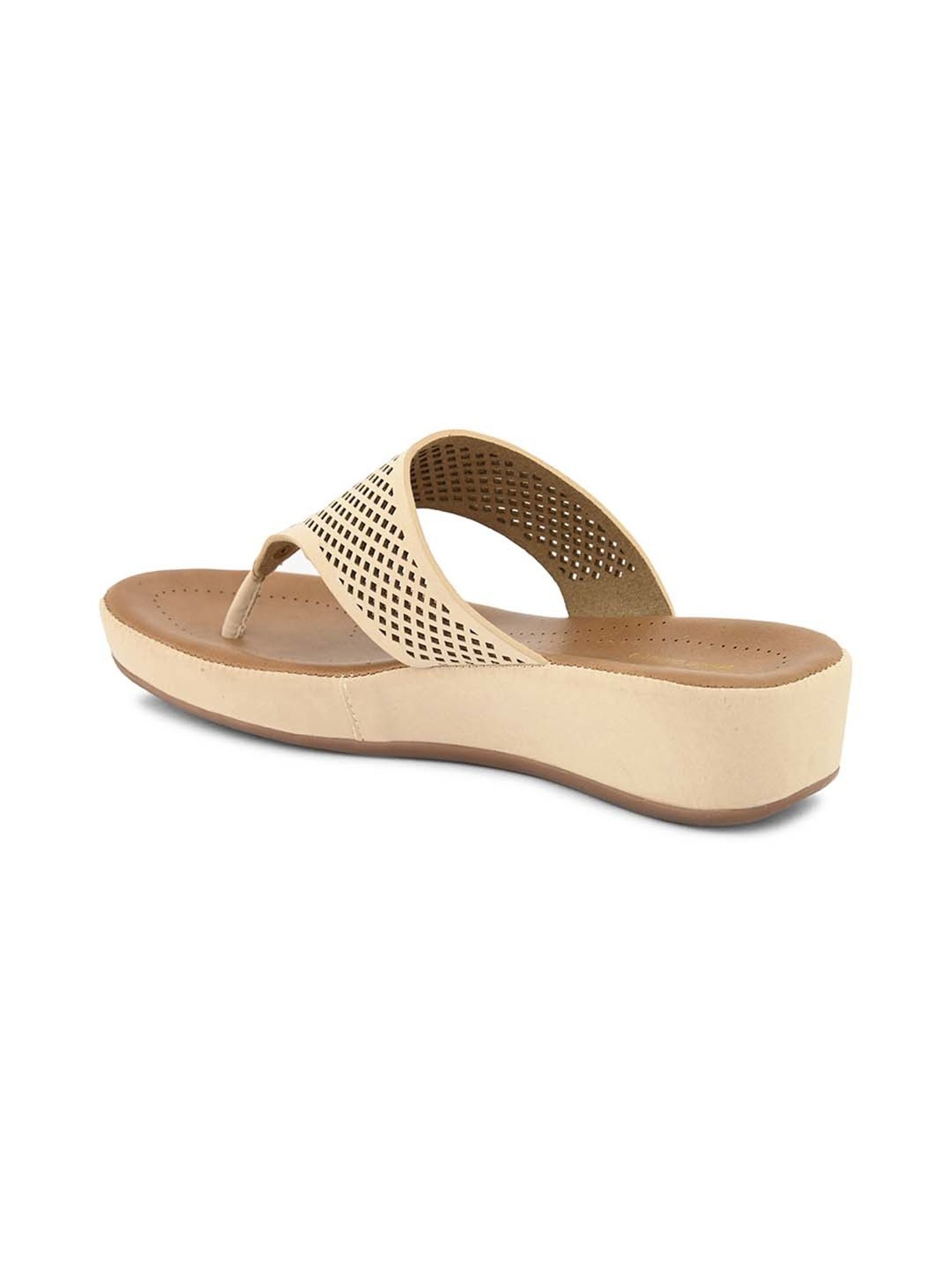 Pelle Albero Women's Cream Thong Wedges