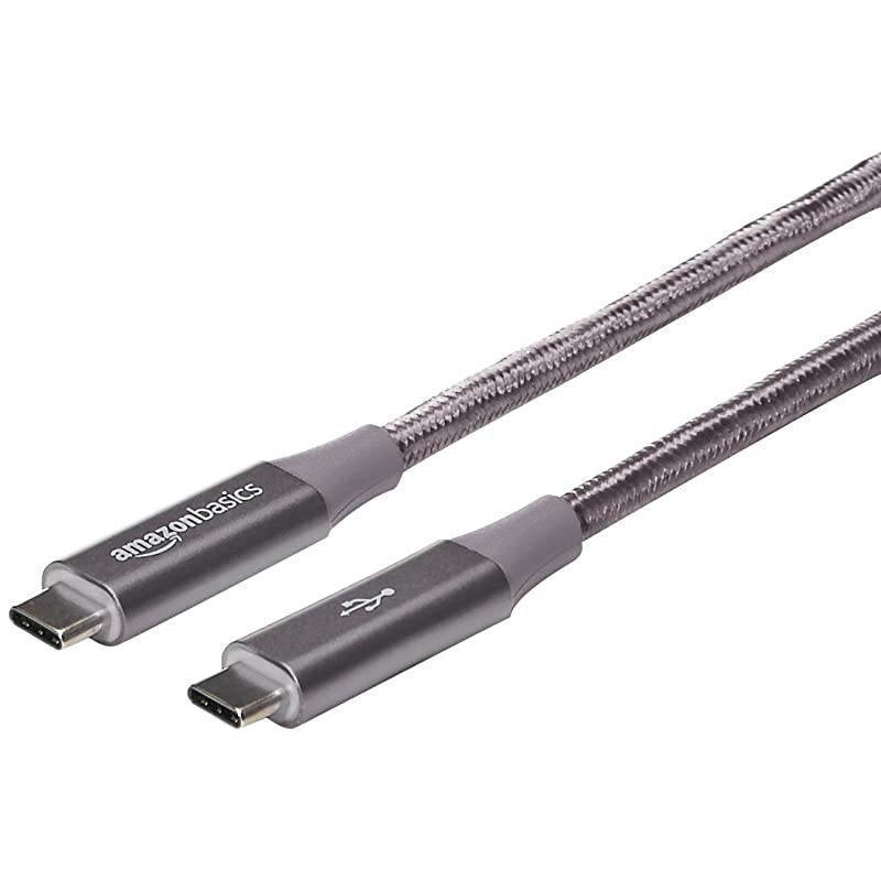 Double Braided Nylon USBC to USBC 31 Gen 1 Cable with Power Delivery 5 Gbps | 3 feet Dark Grey