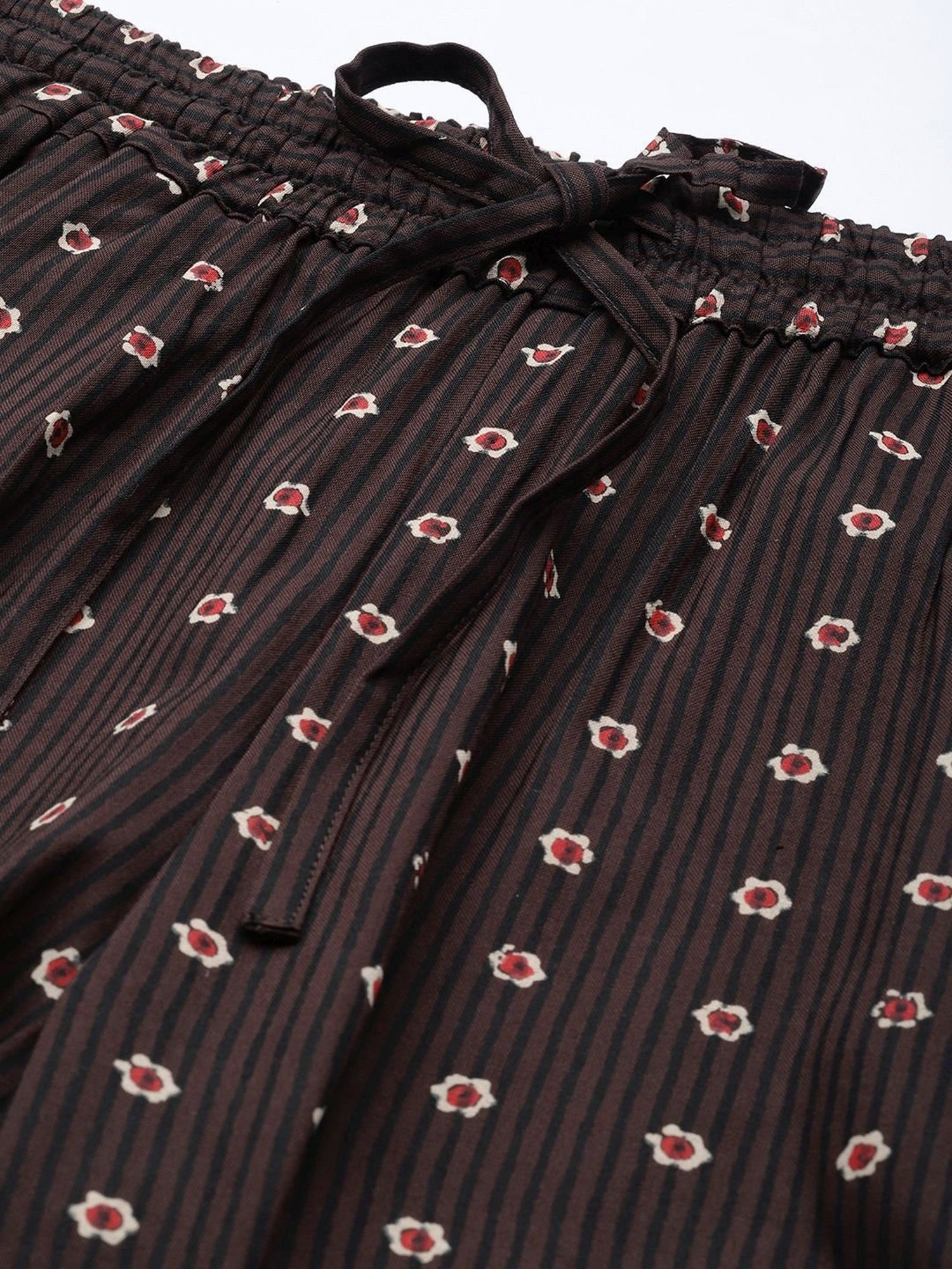 Amukti Brown Printed Pants