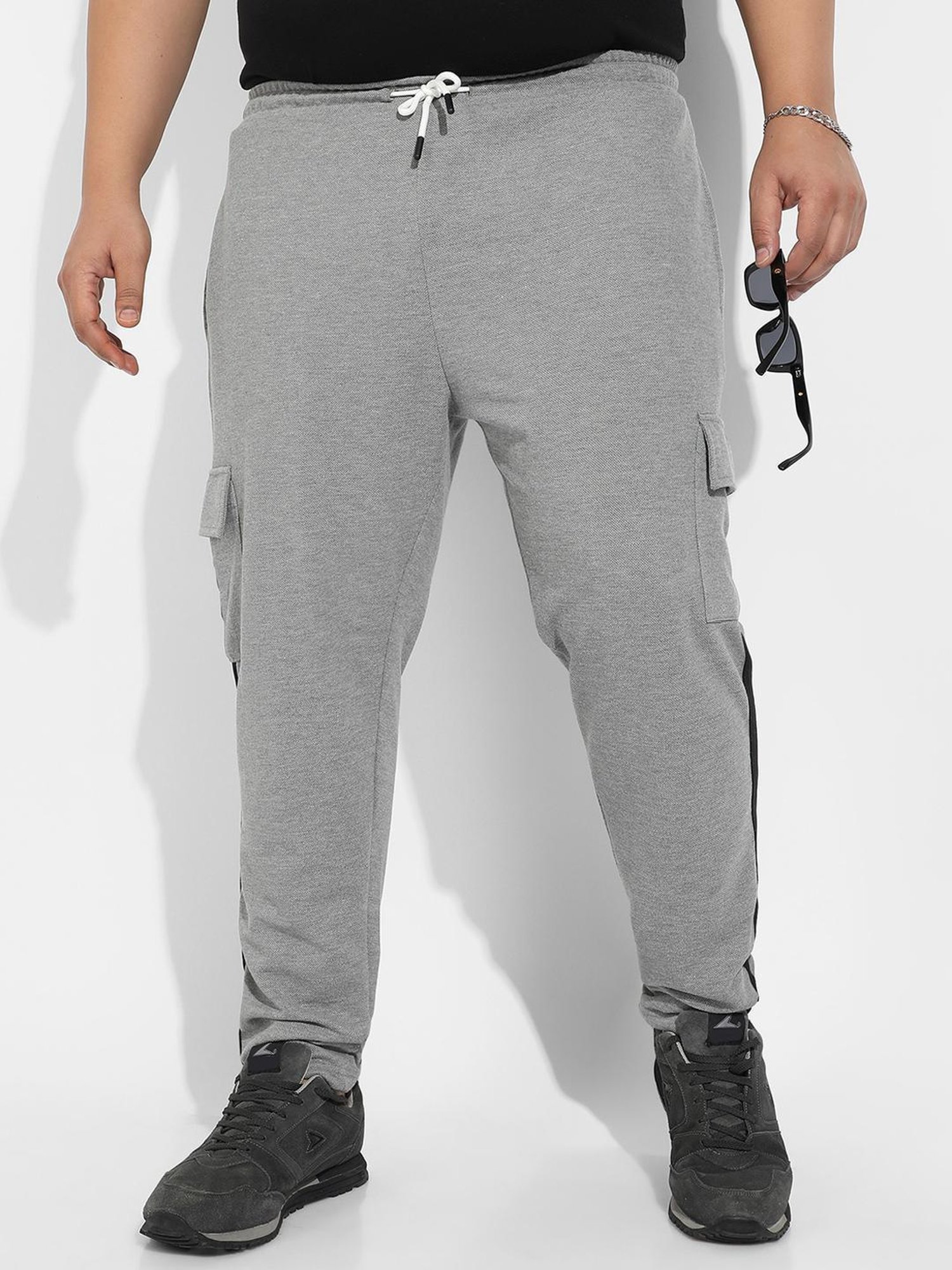 Instafab Plus Grey Regular fit Plus Size Joggers