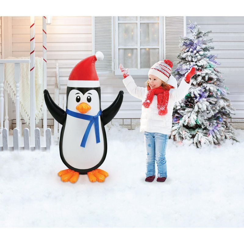 Occasions 3.5' Tall PVC Inflatable Penguin, 3.5 ft Tall, Black