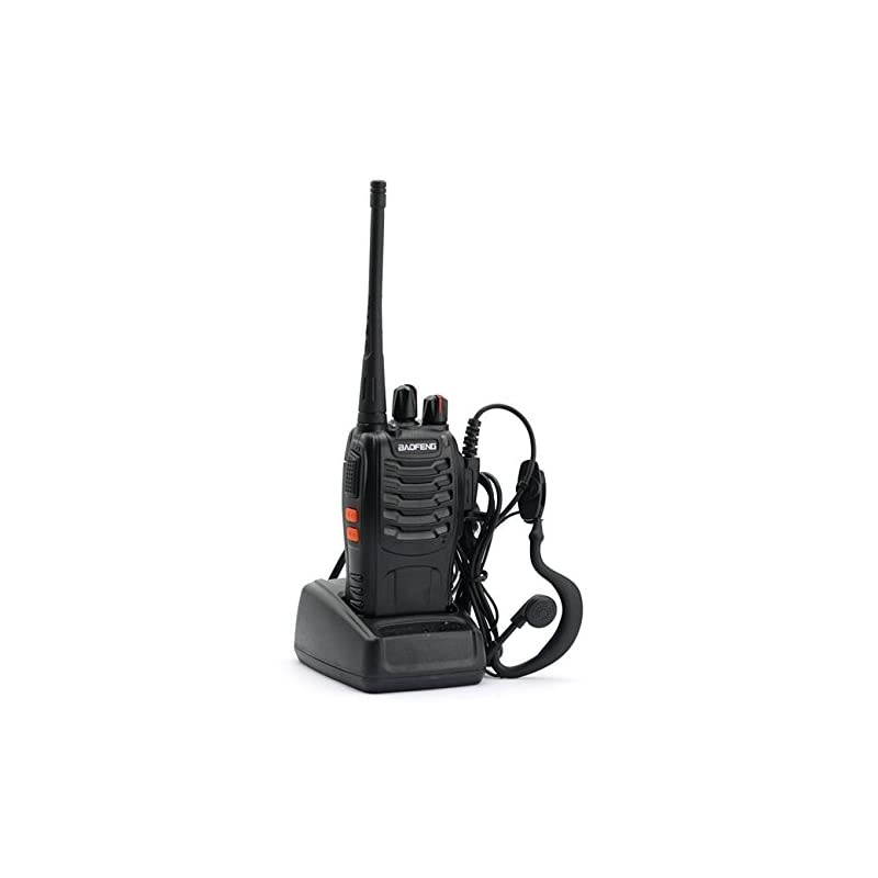 1PCs 888S Walkie Talkies 1500mAh Rechargeable Battery 3 Miles Long Range with Earphone LED Flashlight