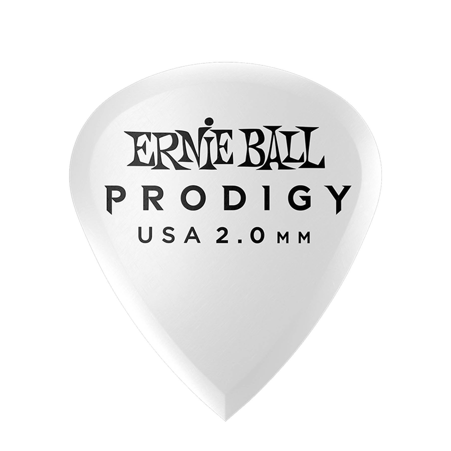 Ernie Ball 9203 Prodigy Picks, White Mini, 6 Pack, 2.0mm
