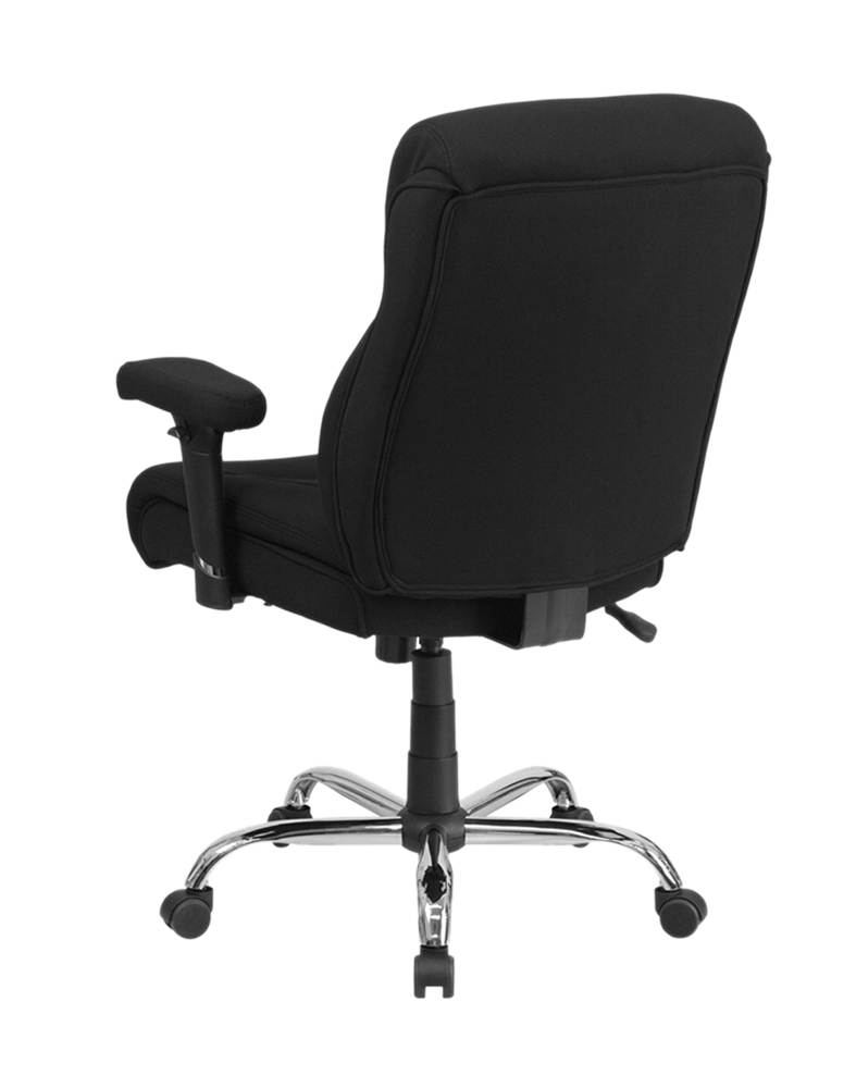 HERCULES Series Big & Tall 400 lb. Rated Black Fabric Ergonomic Task Office Chair with Line Stitching and Adjustable Arms