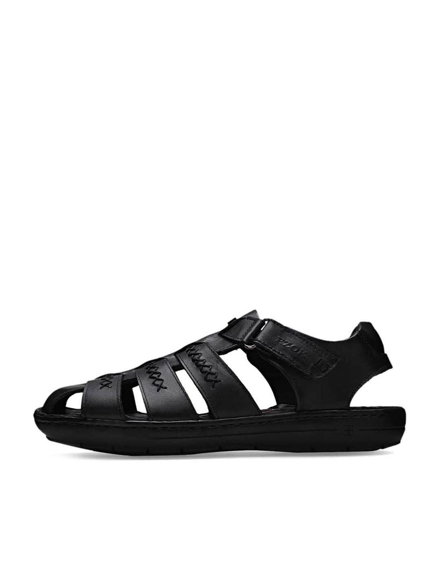 EZOK Men's Black Fisherman Sandals
