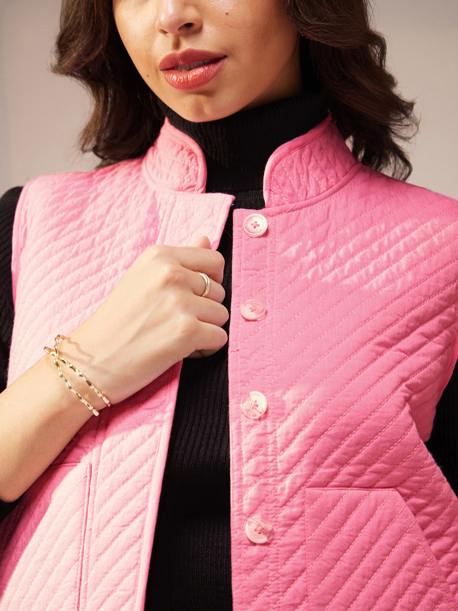 Pink Fort Pink Quilted Jacket