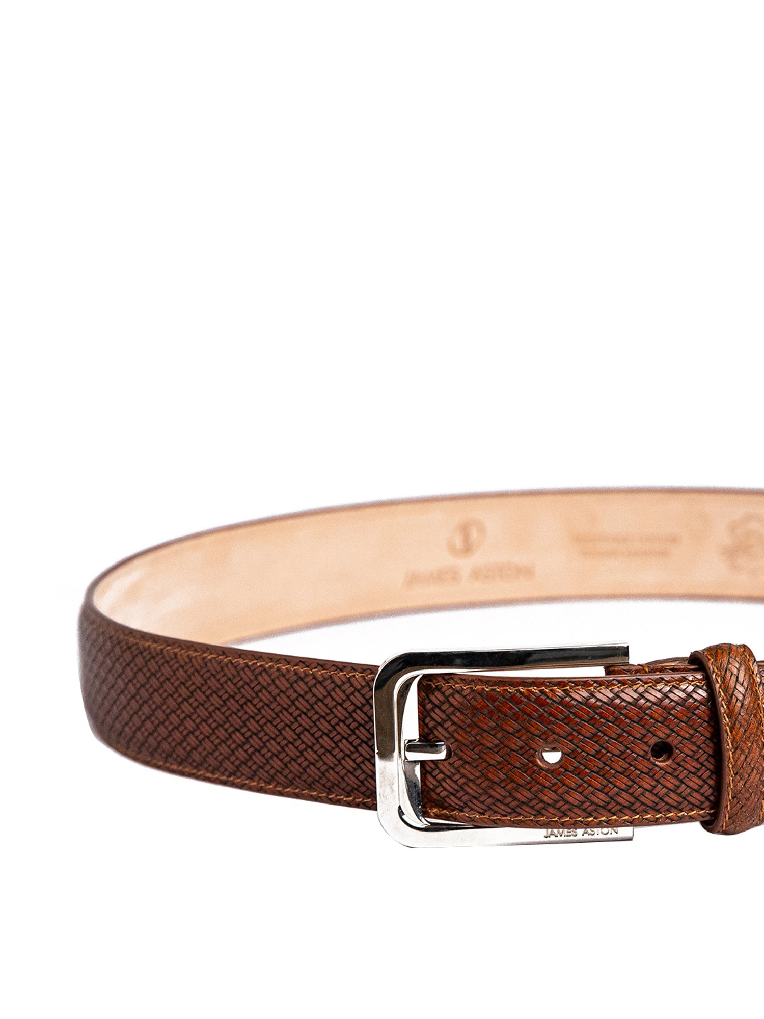 James Aston Brown Leather Waist Belt for Men