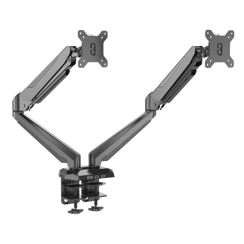 MegaMounts Fully Adjustable Tilt and Swivel Articulating Double Arm Monitor Desk Mount