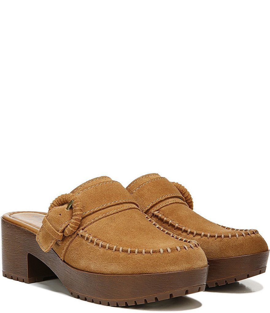 Zodiac Raine Suede Buckle Detail Block Heel Clogs
