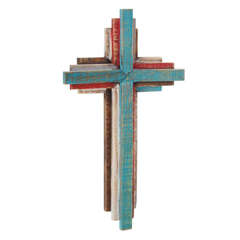 14.4" x 8.5" Rustic 3D Wooden Wall Cross - Stonebriar Collection