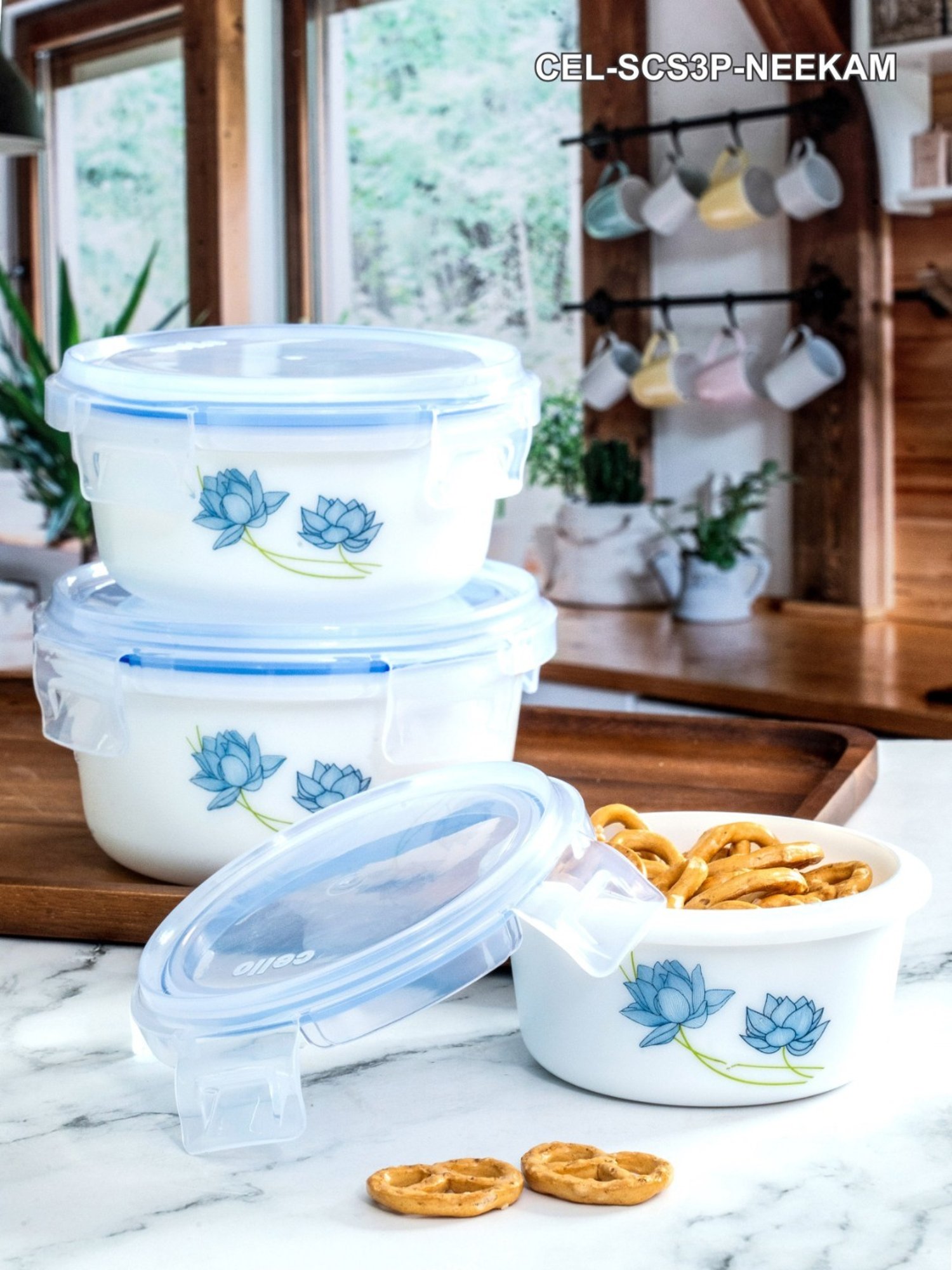 Cello White Opalware Storage Container - Set of 3