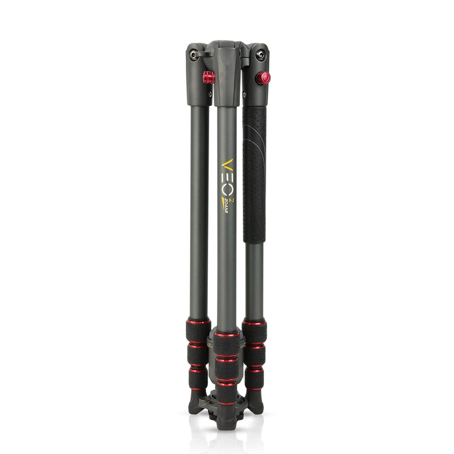 Vanguard VEO 2 204AB Red Aluminum Travel Tripod with VEO 2 BH-45 Ball Head for Sony, Nikon, Canon, Fujifilm Mirrorless, Compact System Camera (CSC), DSLR