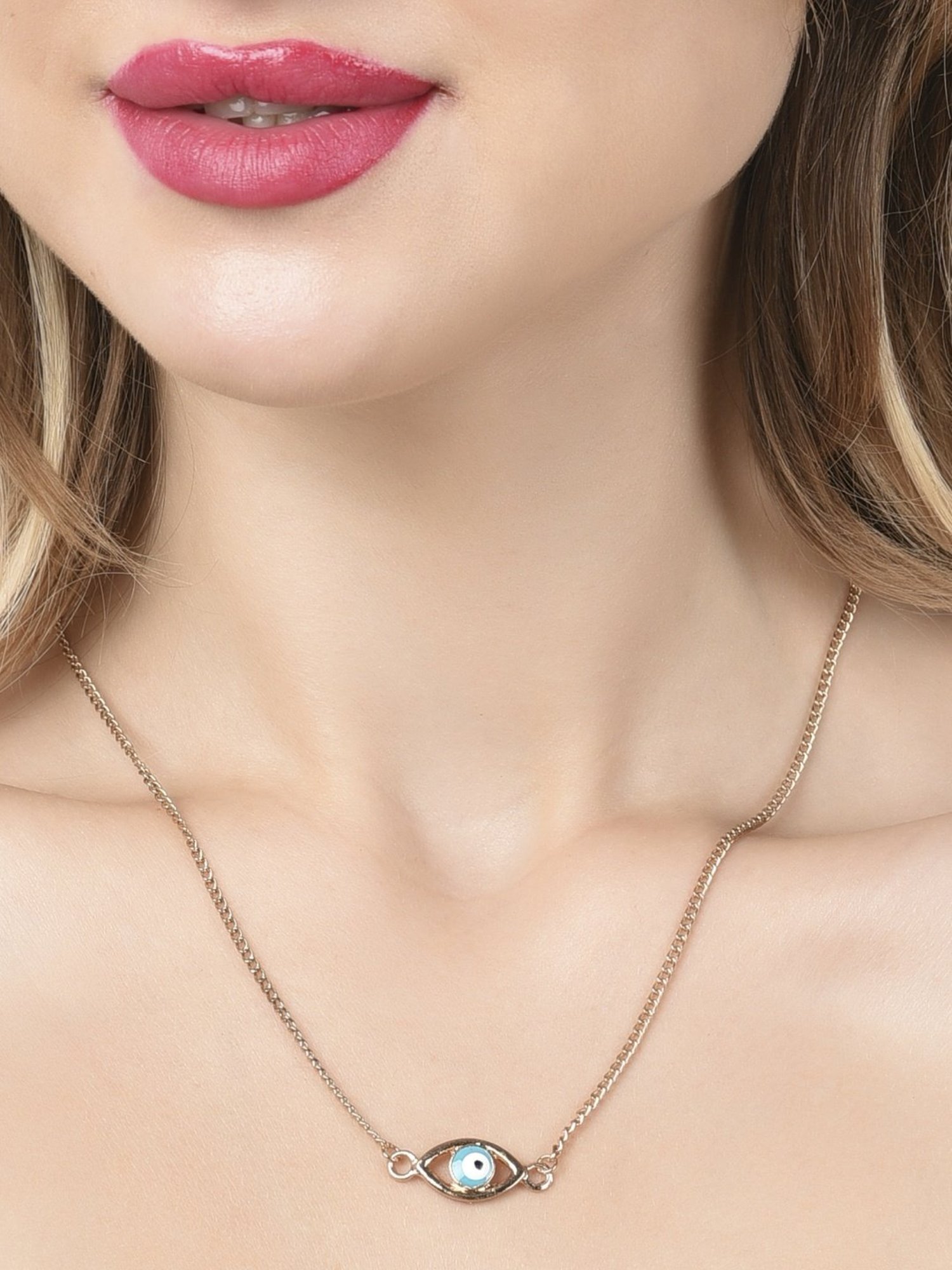 Karatcart Golden Sea Shell and Textured Disk Multicharm Multilayered Chain Women