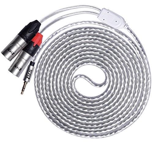 LyxPro Y-Cable 3.5mm TRS Male to Dual XLR Male Stereo Audio Y-Splitter Adapter Cable - 10 Feet