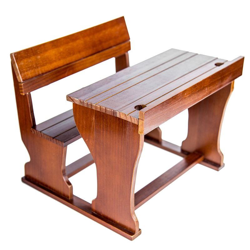 Little House Antique Style School Desk, Ink Wells & Pens Fits Two 18" Dolls