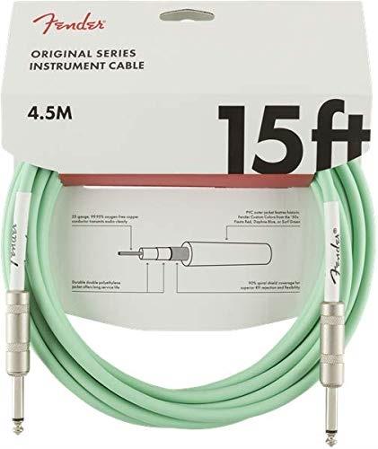 fender original series instrument cable for electric guitar, bass guitar, electric mandolin, pro audio  surf green  15'