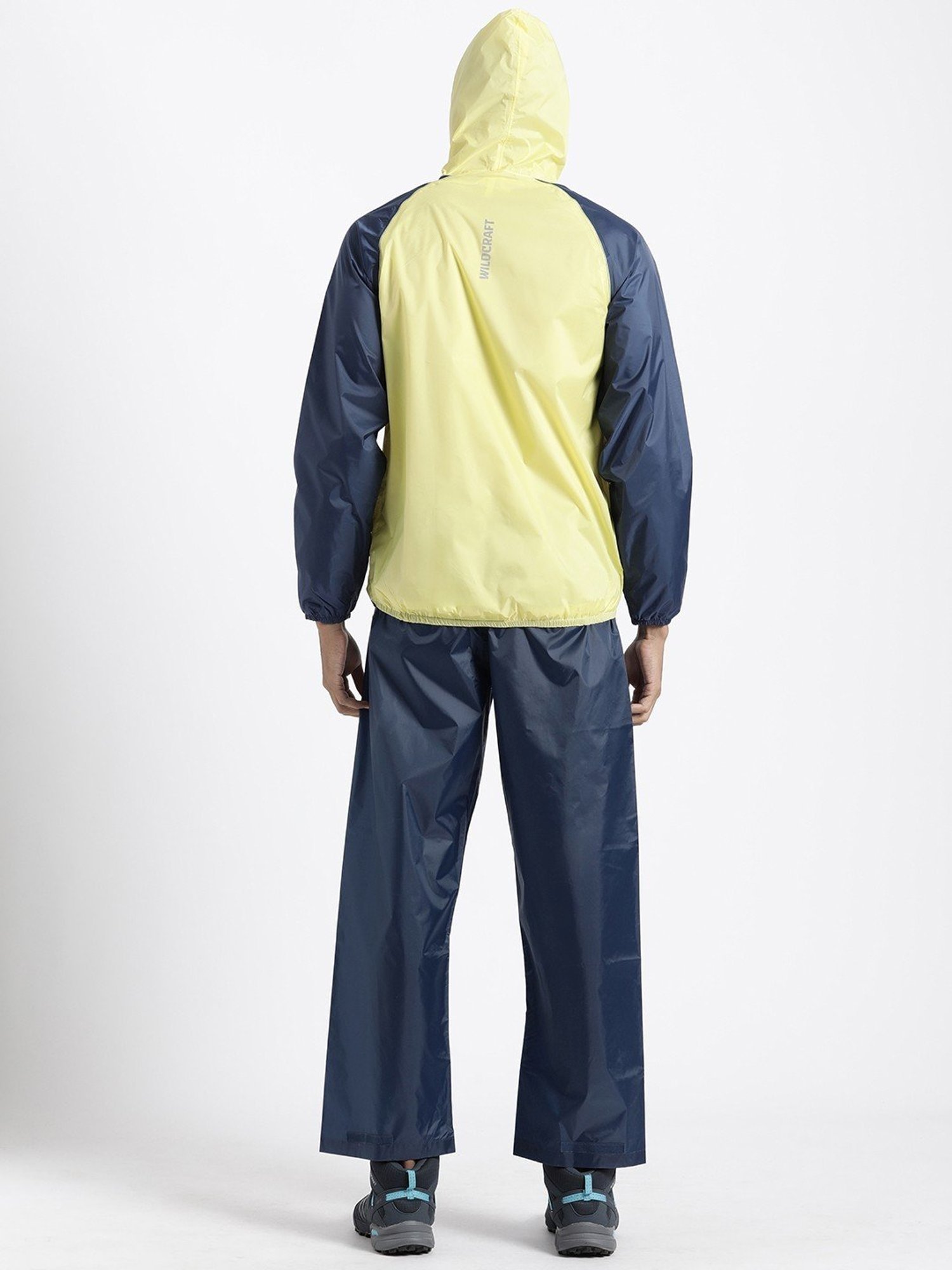 Wildcraft Lime & Navy Regular Fit Colour Block Rainwear Jacket