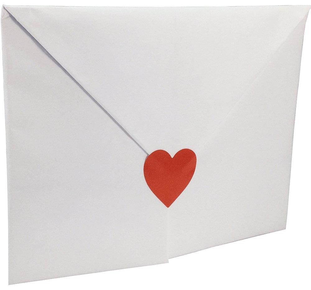 Red Heart Stickers, 1 Inch in Size, 500 Labels on a Roll