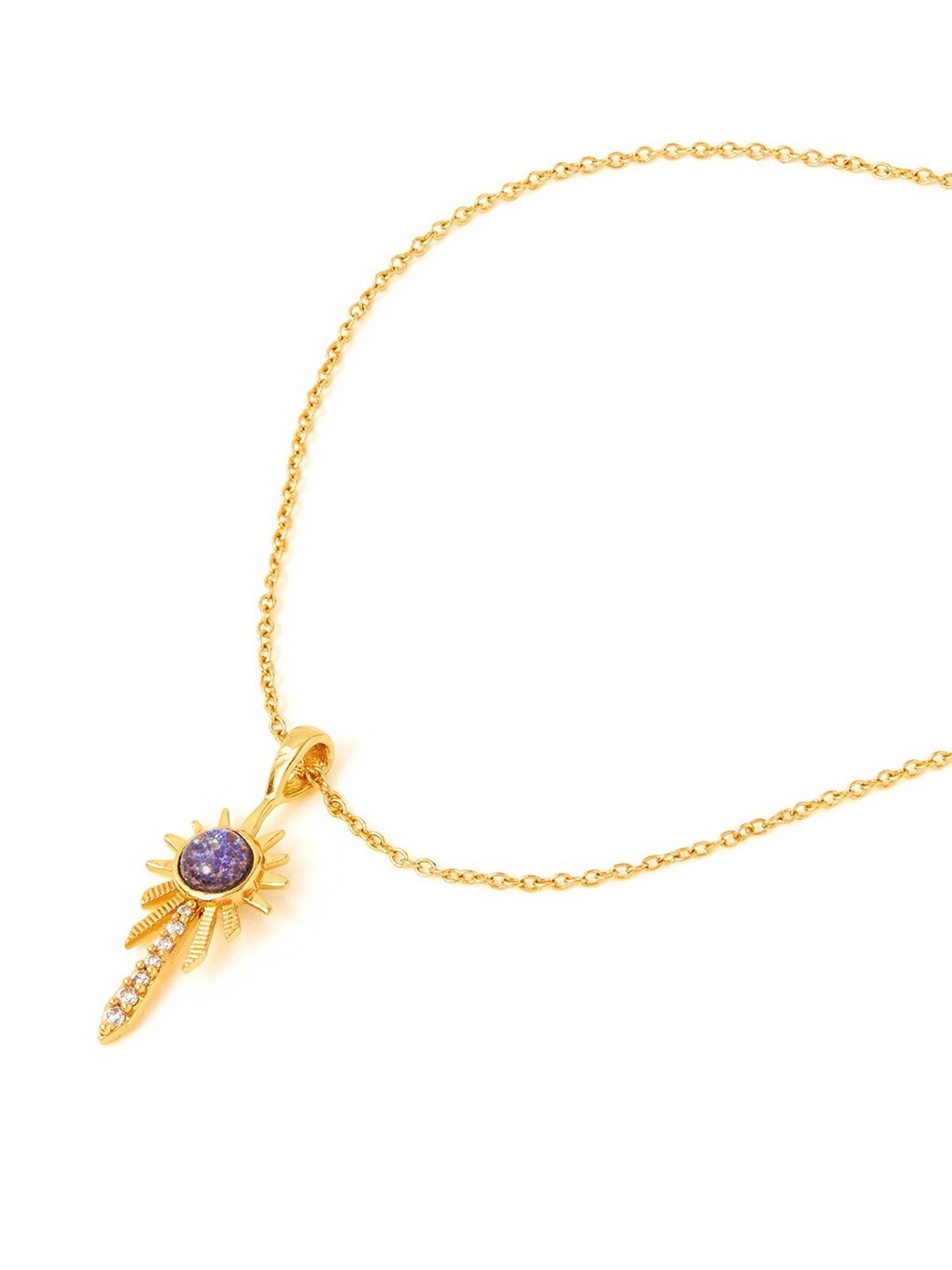 Accessorize London Real Gold-Plated Faux Opal Sunburst Necklace