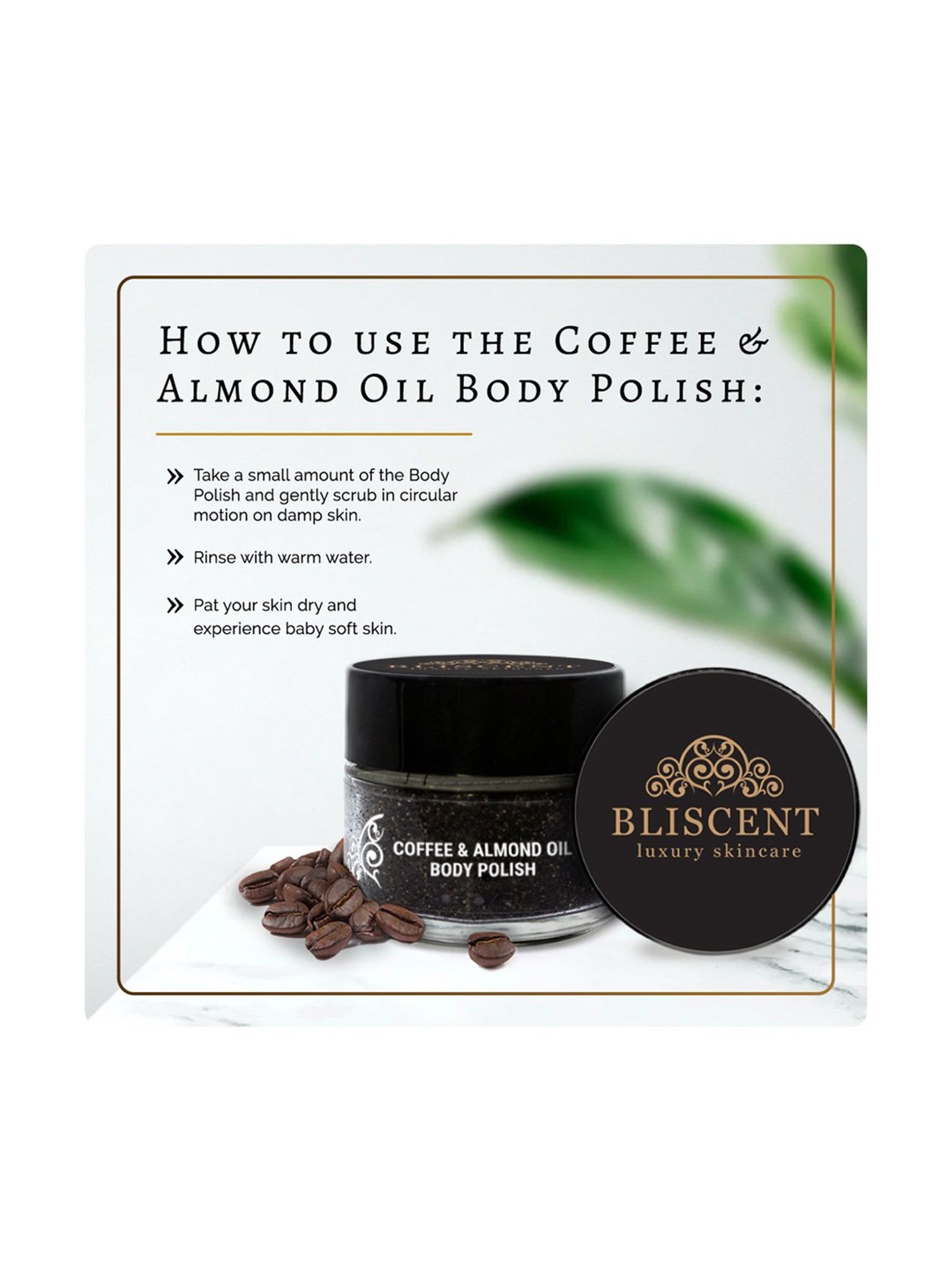 Bliscent Brown Coffee & Almond Oil Body Polish - 100 gm