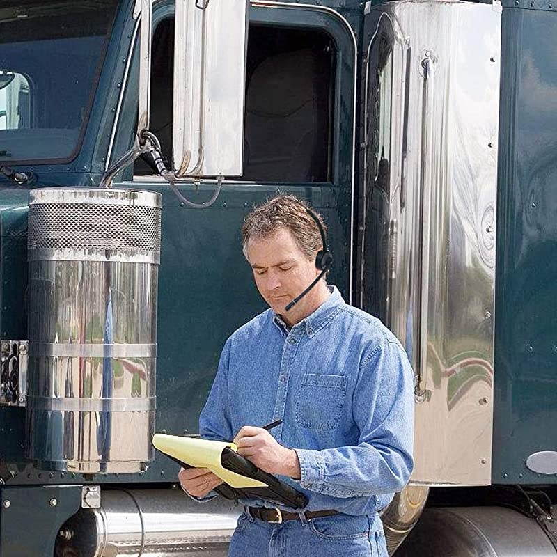 Bluetooth Headset,  Wireless Headset with Microphone (Noise Cancelling Mic) Charging Base Mute Button 19H Clear Talk Time Pro for Truck Driver Office Business Call Center Home Smartphones PC