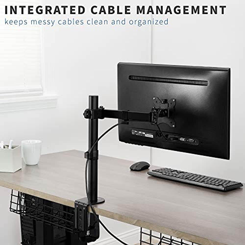 VIVO Single LCD 13" to 32" Monitor Desk Mount Stand, Fully Adjustable, Tilt, Rotation | For 1 Screen (STAND-V100B)