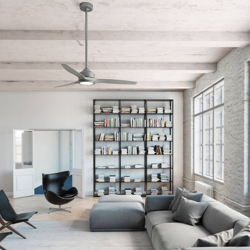 52" Park View Damp Rated Ceiling Fan with Remote Silver (Includes LED Light Bulb) - Hunter Fan