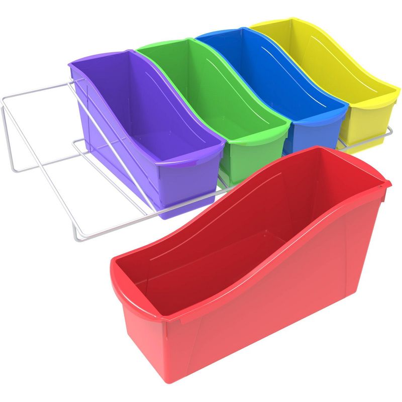 Storex Metal Shelf Rack for 5 Large Book Bins (Shelf Only)