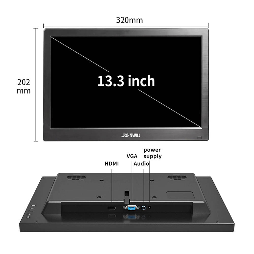 13.3" 1366x768 portable HD monitor pc LCD TV Display with HDMI VGA USB AV BNC 12/10.1 inch gaming monitor