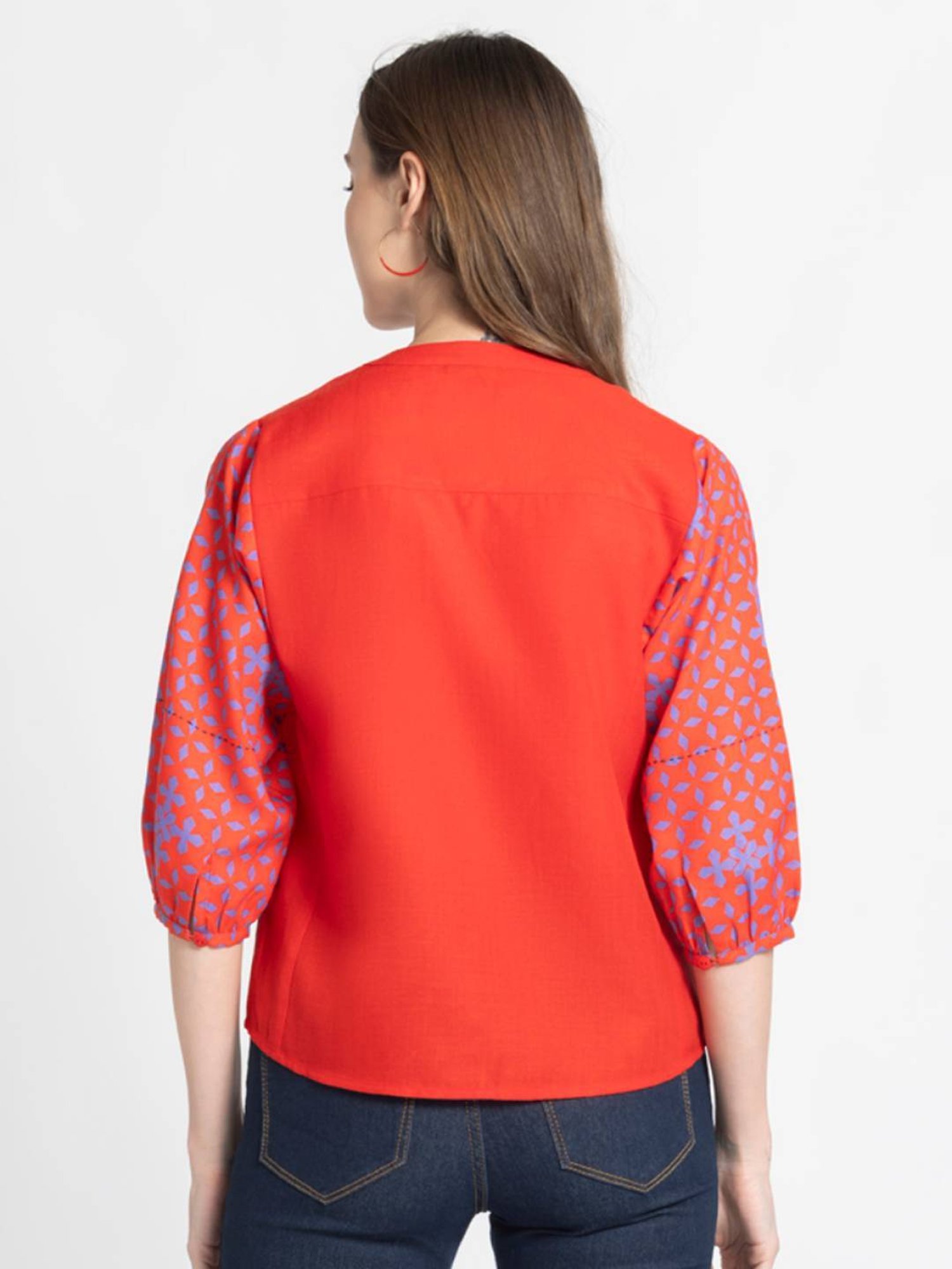SHAYE Red Regular Fit Top