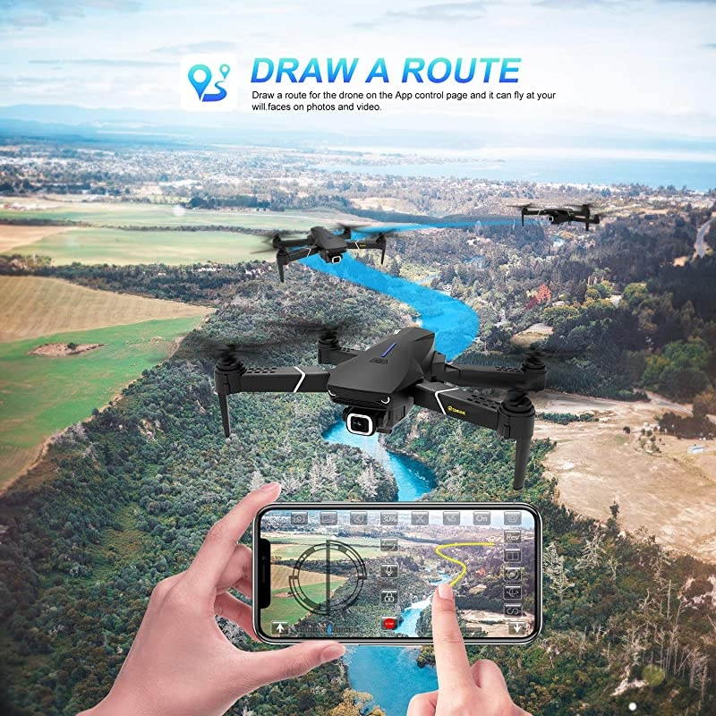 E520S GPS Drone with 4K Camera for Adults, 5G WiFi FPV Live Video GPS Return Home 32mins Flight Time Follow Me RC Professional Quadcopter for Adults Carrying Case and Two Batteries