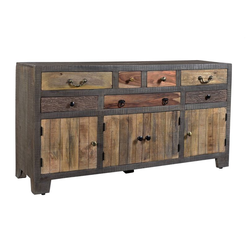Woodland 7 Drawer and 4 Door Credenza Brown - Treasure Trove Accents
