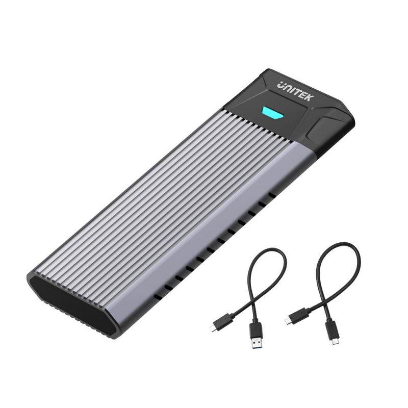 Unitek M.2 NVMe SSD Enclosure, Tool-Free Portable Aluminum USB3.1 Gen2 (10Gbps) Type-C to NVME PCI-E M-Key Hard Drive External Enclosure Support UASP Compatible for M.2 NVMe SSD M-Key 2242/2260/2280