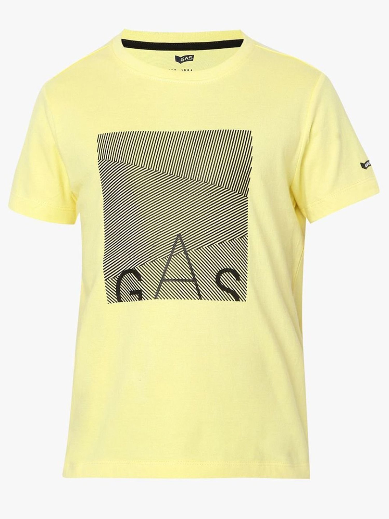 Gas Kids Yellow Cotton Printed T-Shirt