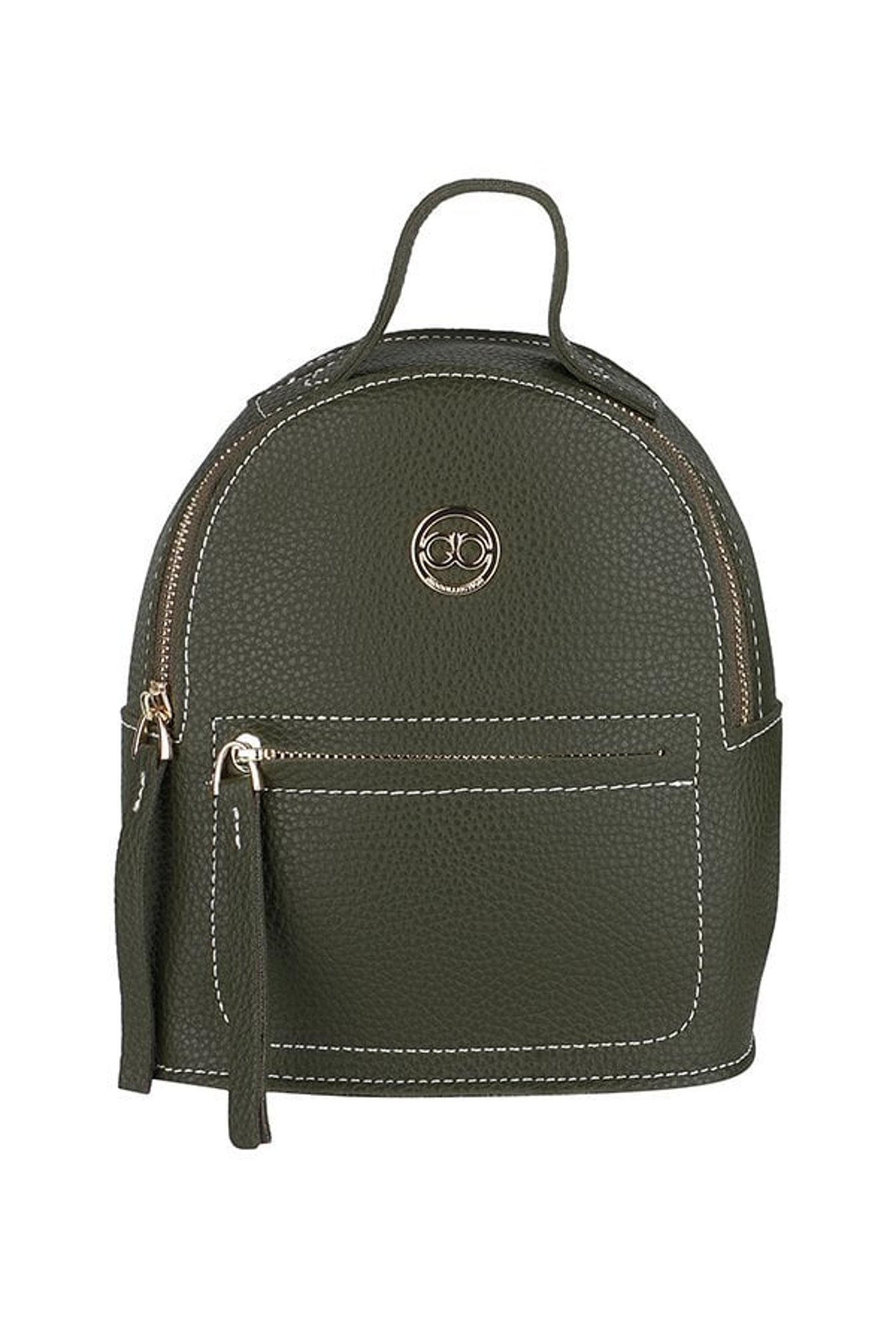 Gio Collection Olive Green Stitched Backpack
