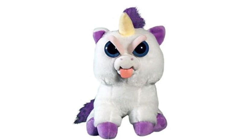 William Mark Corp Feisty Pets 8" Plush, Glenda Glitterpoop the Unicorn (Tongue Out)