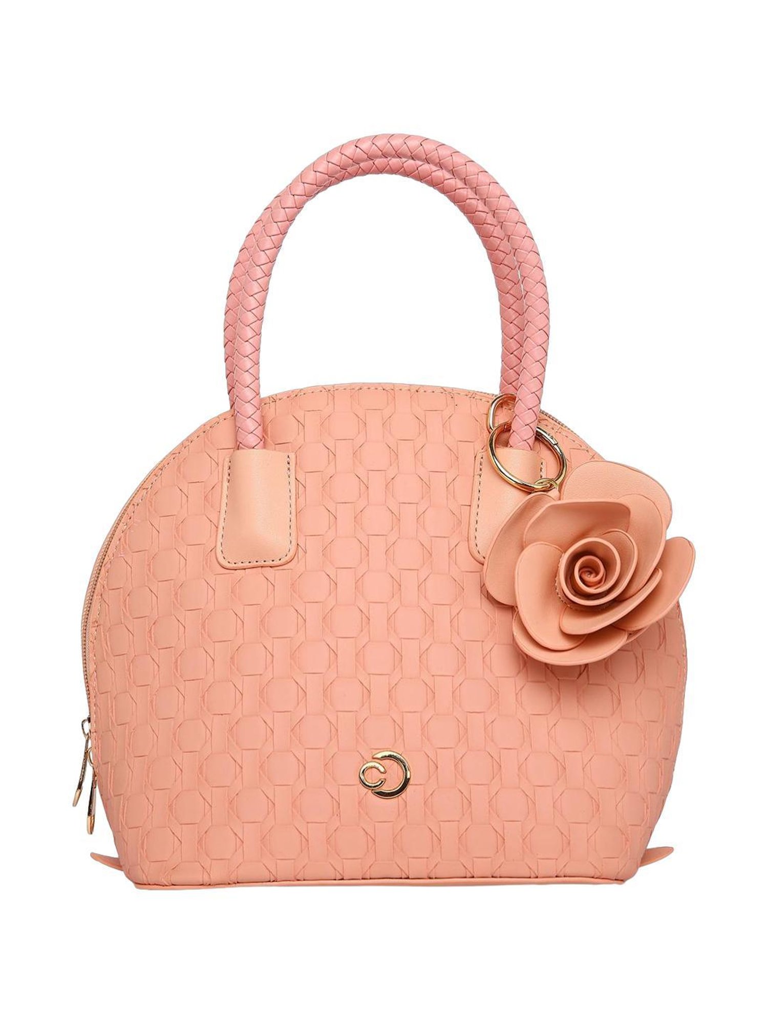 Caprese Rosa Pink Faux Leather Textured Handbag