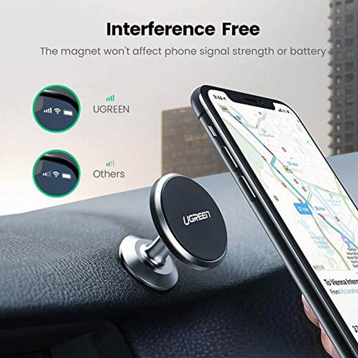 UGREEN Magnetic Car Phone Holder Dashboard with Metal Plates Bundle Compatible for iPhone 11 Pro Max iPhone XR XS X 8 7 6 Plus 6S, Samsung Galaxy S20 Ultra S10 S9 S8, Note 10 9 8, Google Pixel 4 3a XL