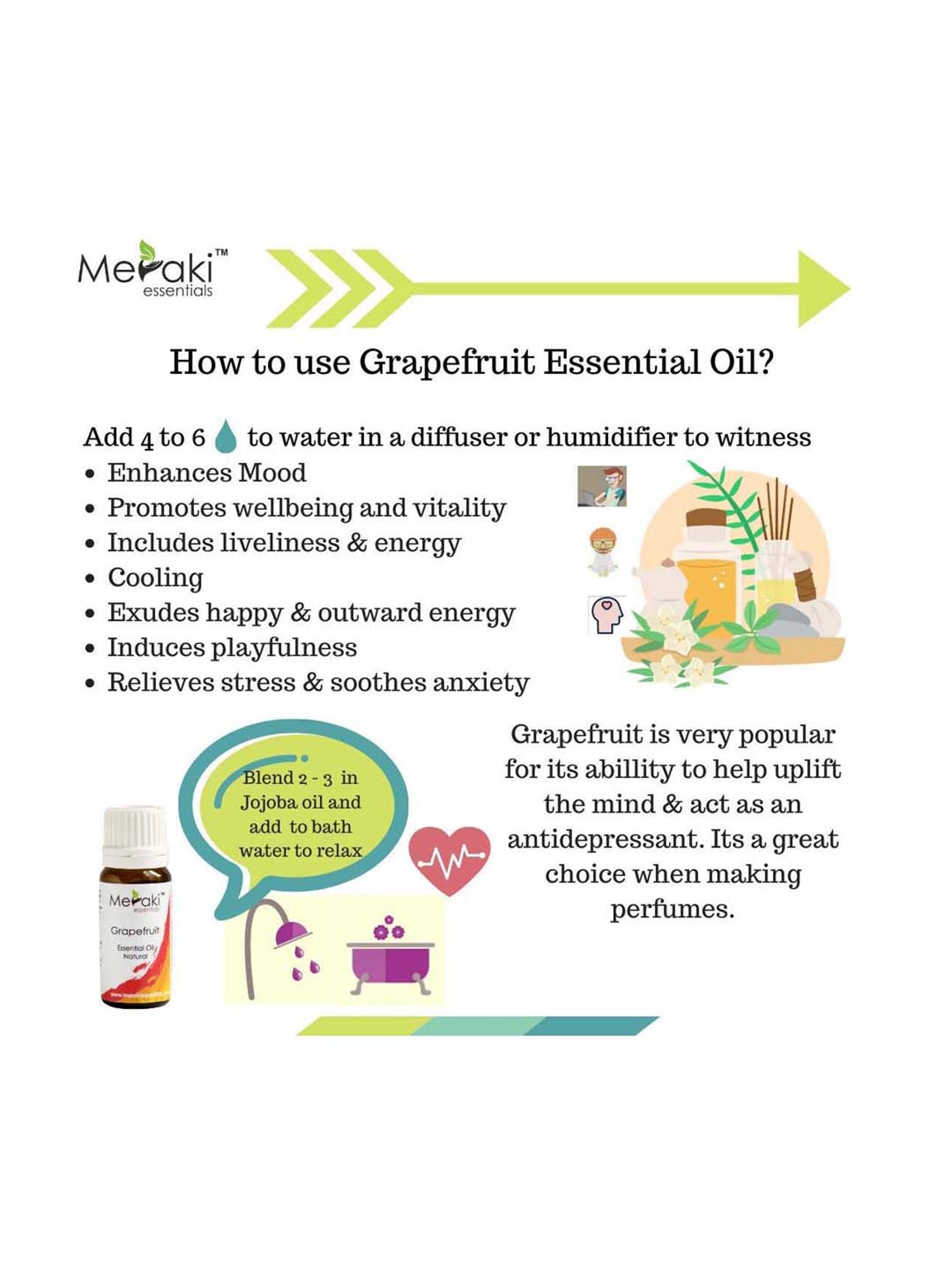 Meraki Essentials Grapefruit Essential Oil - 10 ml