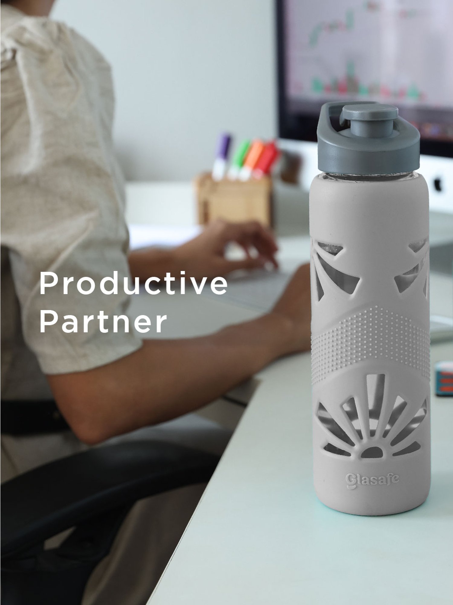 Glasafe Multicolor Borosilicate Bottles - Set of 2 (750ml)