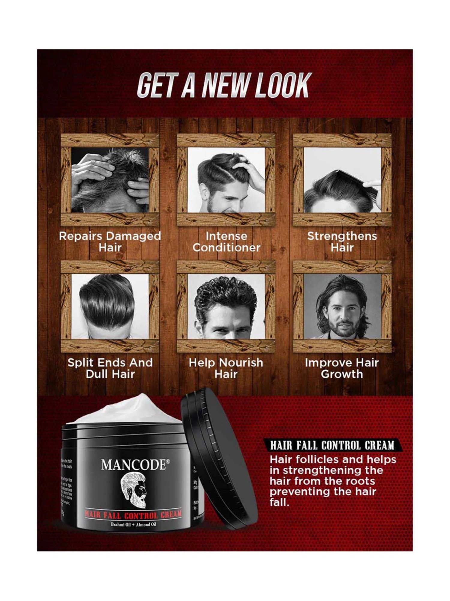 Mancode Hair Fall Control Cream - 100 gm