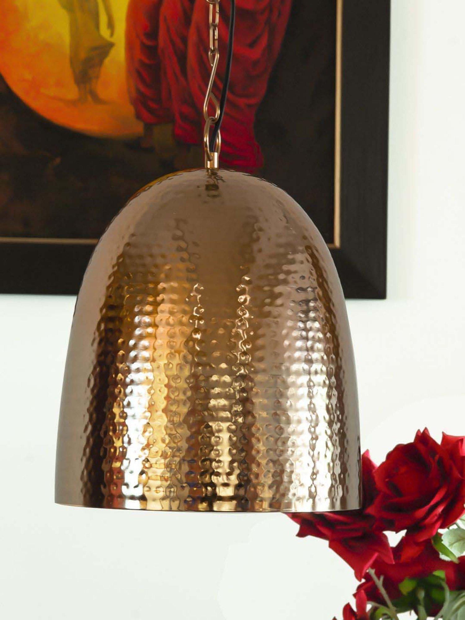 Kapoor E Illuminations Round Golden Pendant Light - Set of 1