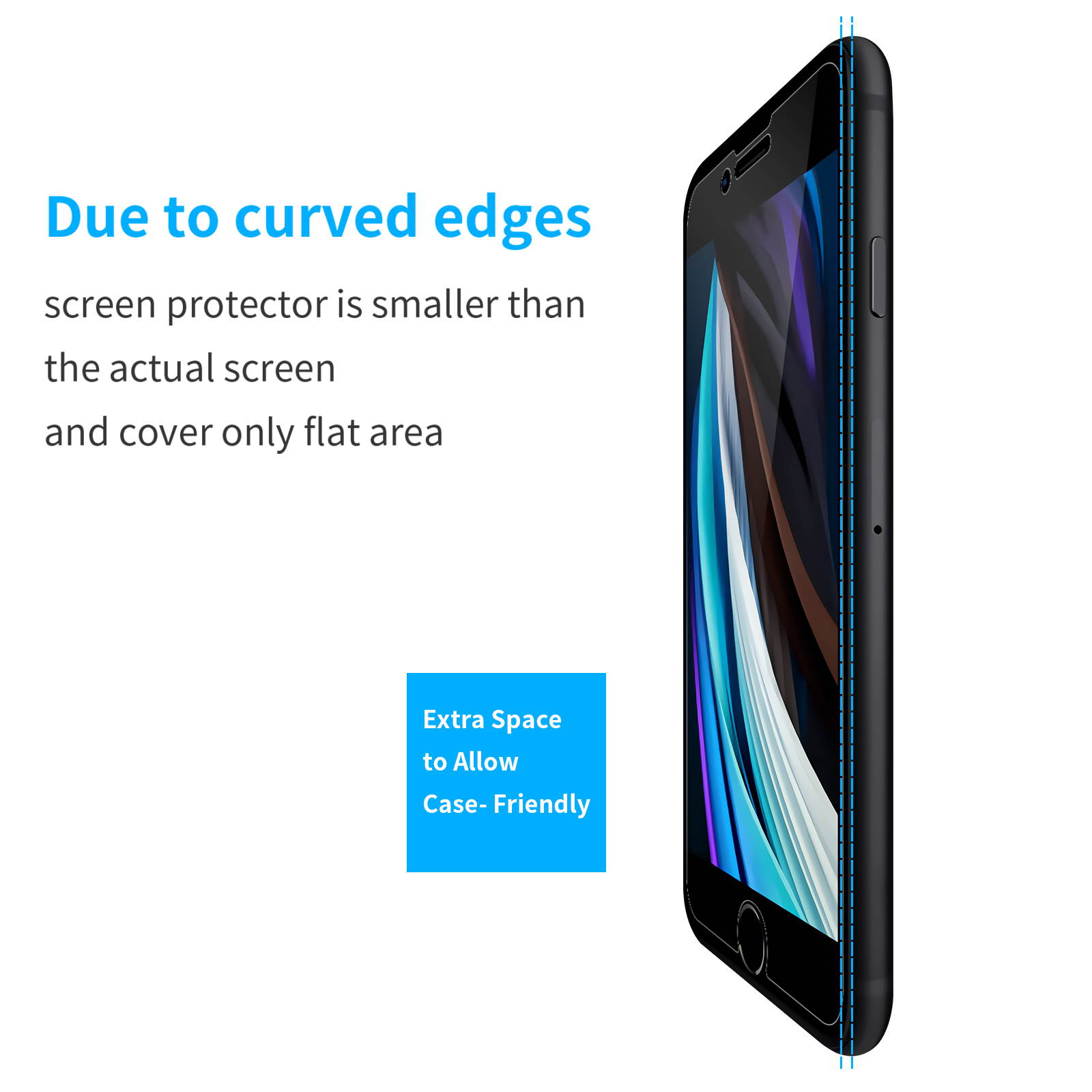 3Pcs Tempered Glass Film for iPhone SE(2020) 2nd Generation Screen Protector and iPhone 8/7 Screen Protector 4.7"